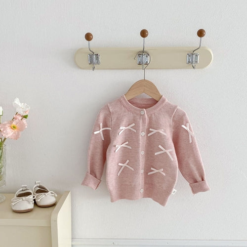 Butterfly-Bows Decorated Long Sleeve Sweater