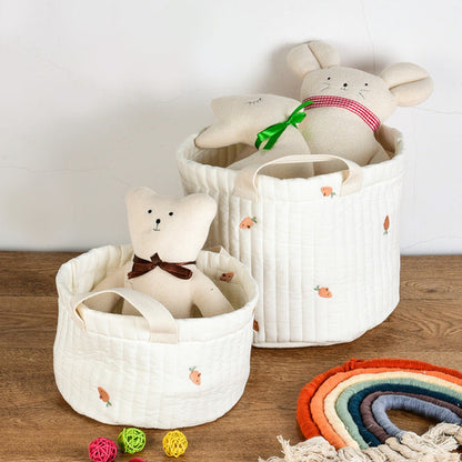 Embroidered Pattern Baby Storage Basket