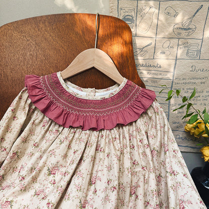 Floral Pattern Long Sleeves Dress