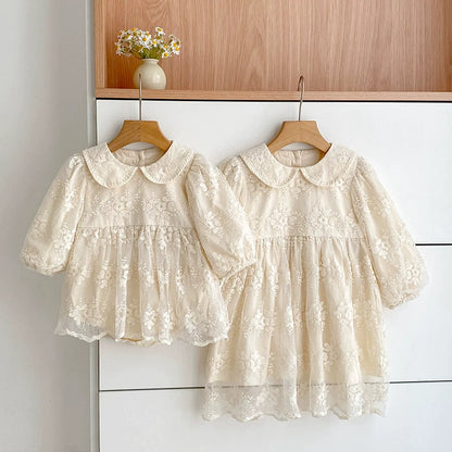 Flower Pattern Long Sleeve Onesies & Dress