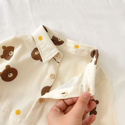 Bear Pattern Long Romper