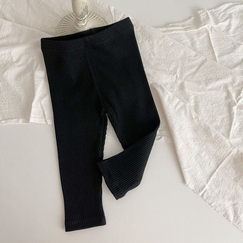 Solid Color Striped Pattern Pants