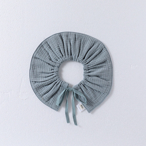 Girls Simple Solid Color Cotton Bib