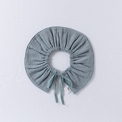 Girls Simple Solid Color Cotton Bib