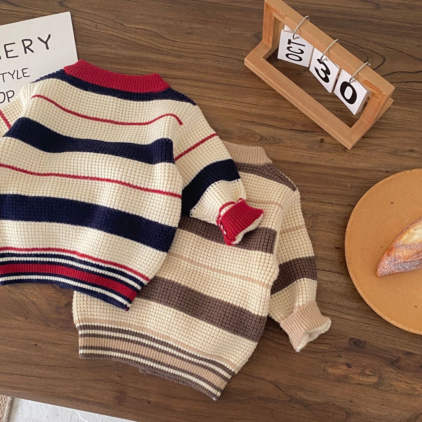Baby Knit Striped Long Sleeve Set