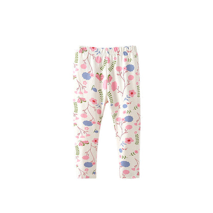 Girls Floral Pattern Pants