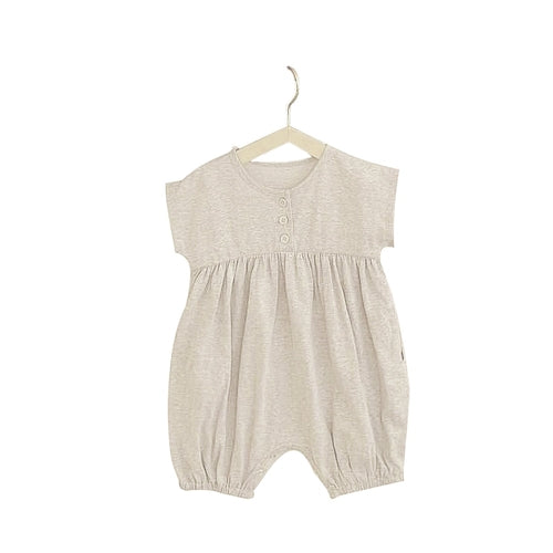 Solid Color Casual Short Sleeve Romper