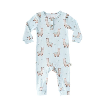 Long Sleeve Animal Pattern Sleep & Play Onesie