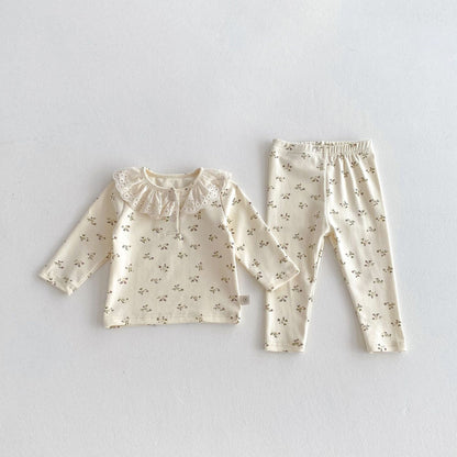 Casual Floral Top and Pants Set