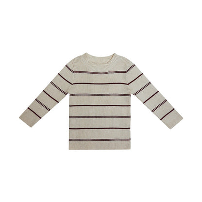 Soft Comfortable Knitted Long Sleeve Striped Top