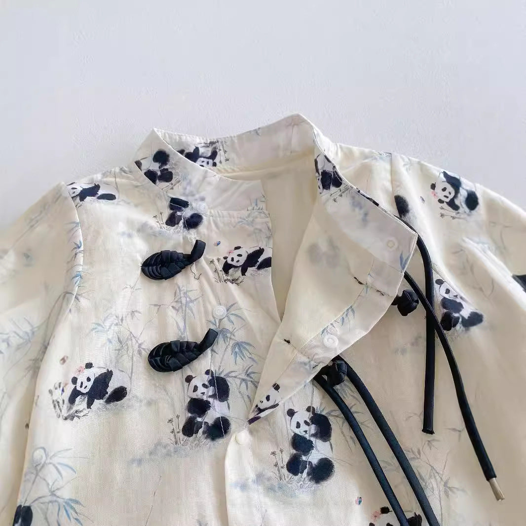 Long Sleeve Panda Kimono Onesie