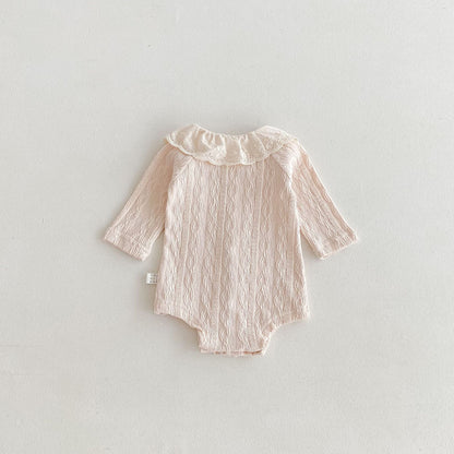 Pañalero de manga larga con estampado de rayas finas