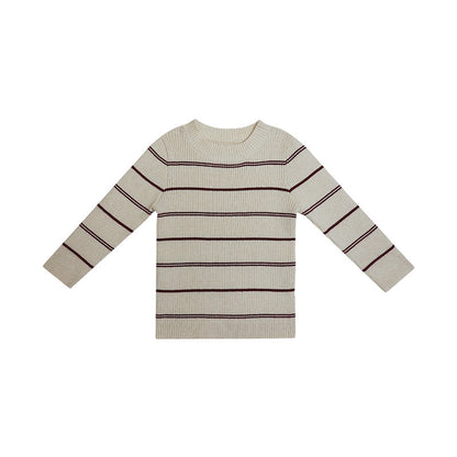 Soft Comfortable Knitted Long Sleeve Striped Top