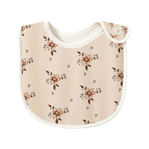 Floral Print Covered Button Design Water Absorbing Bibs