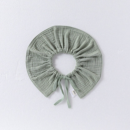 Girls Simple Solid Color Cotton Bib