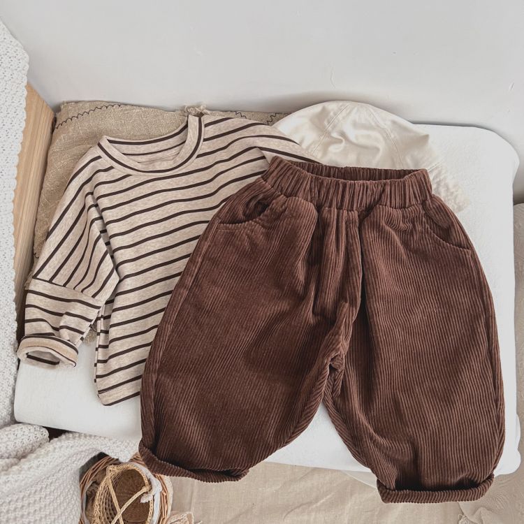 Corduroy Fabric Long Pants for Babies