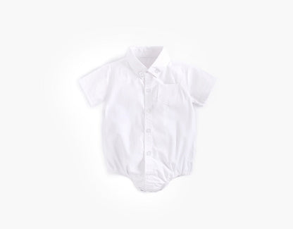 Buttoned Shirt Short Sleeve Onesie