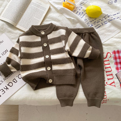Long Sleeve Striped Shirt & Pant Set