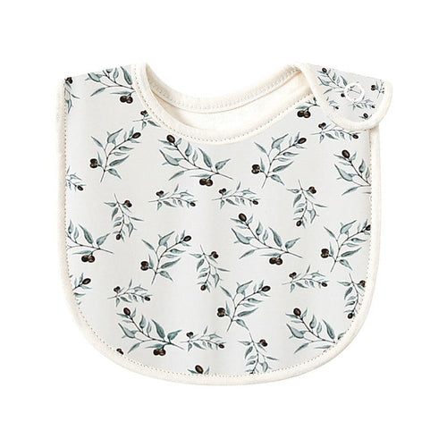 Floral Print Covered Button Design Water Absorbing Bibs
