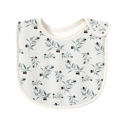 Floral Print Covered Button Design Water Absorbing Bibs