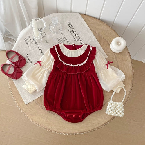 Long Sleeve Butterfly-Bow Decorated Onesie