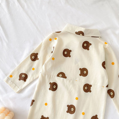 Bear Pattern Long Romper