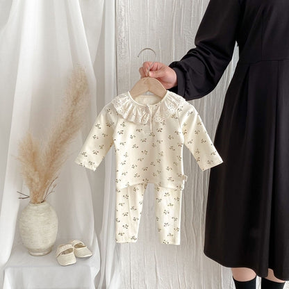 Casual Floral Top and Pants Set