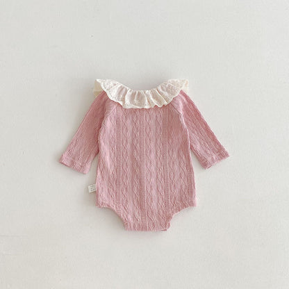 Pañalero de manga larga con estampado de rayas finas