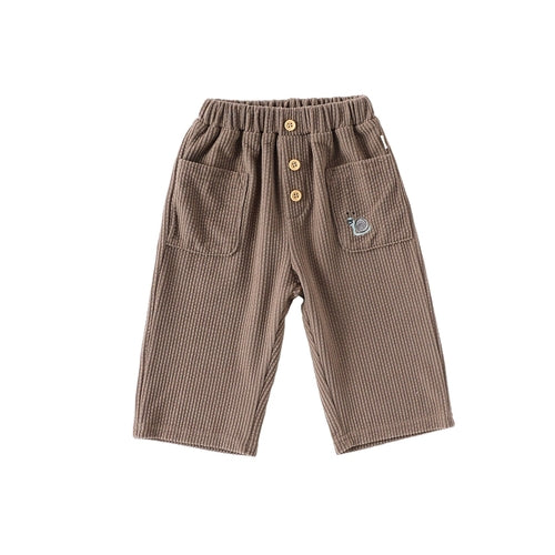 Embroidered Pattern Corduroy Pants