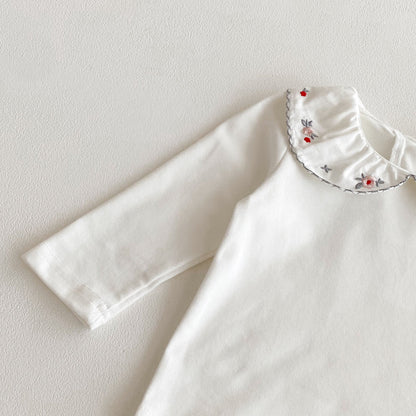 Flowers Embroidered Pattern Long Sleeve Top