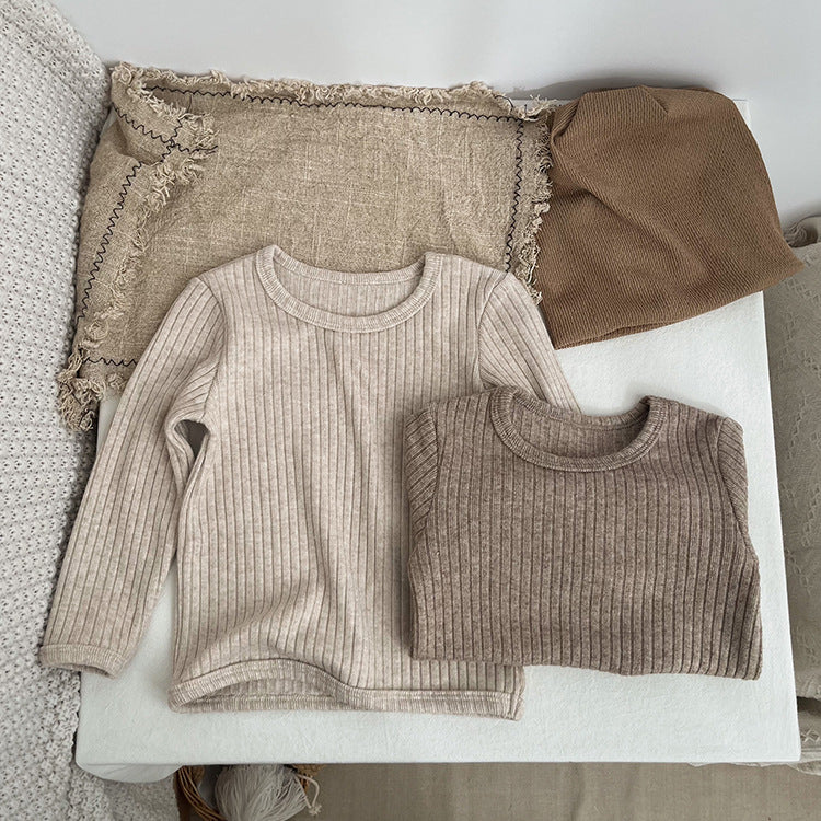 Solid Color Comfy Shirt & Pant Set