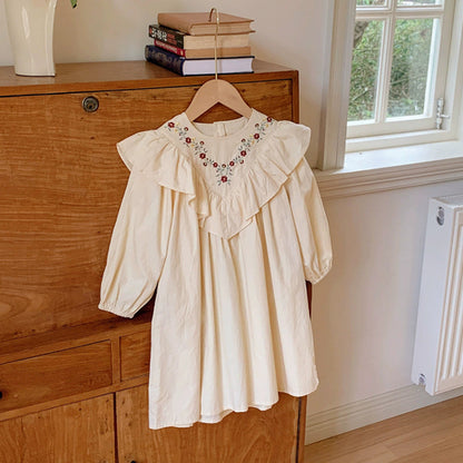 Flowers Embroidered Pattern Long Dress