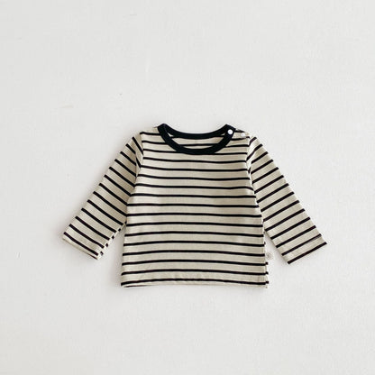 Striped Pattern Long Sleeve Top & Romper