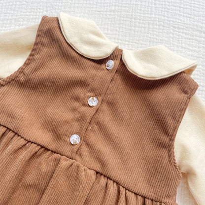 Flower Embroidered Long Sleeve Onesie Set