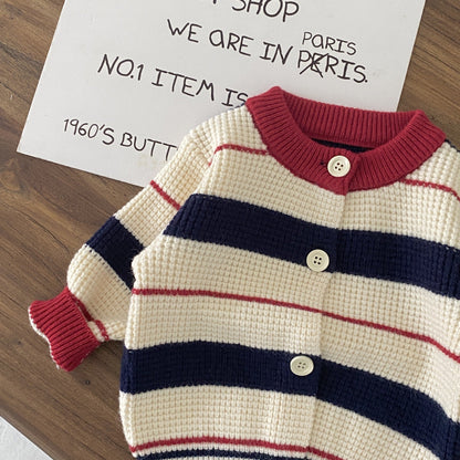 Baby Knit Striped Long Sleeve Set