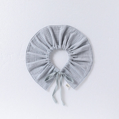 Girls Simple Solid Color Cotton Bib