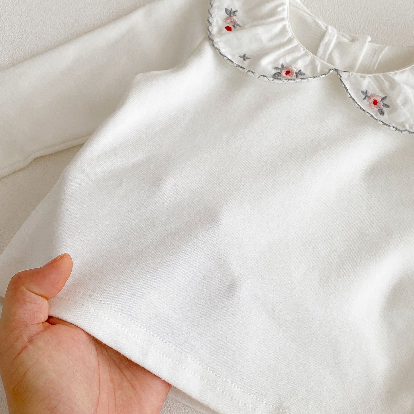 Flowers Embroidered Pattern Long Sleeve Top