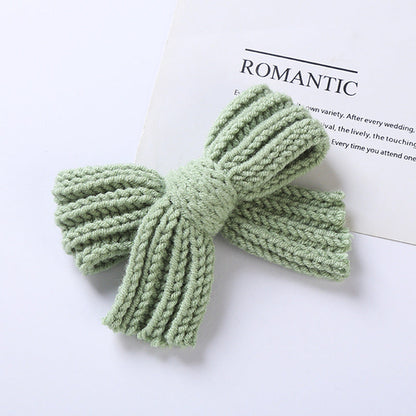 Big Knitted Bow Handmade Hairpin – 2 Pc. Set