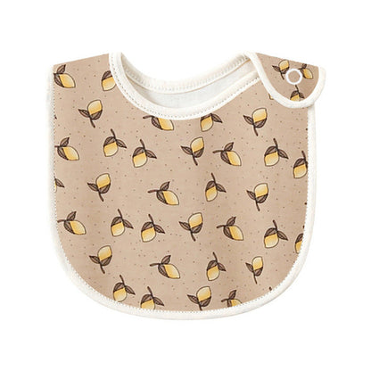 Floral Print Covered Button Design Water Absorbing Bibs