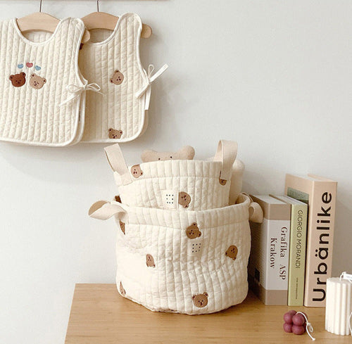 Embroidered Pattern Baby Storage Basket
