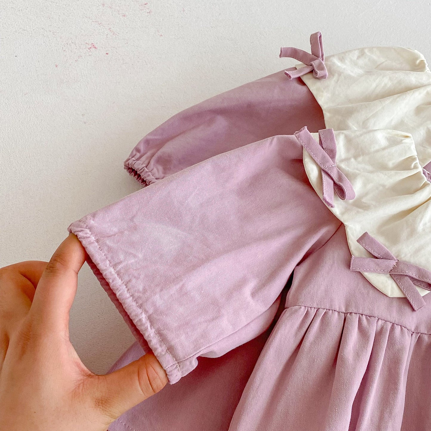 Butterfly-Bows Pattern Long Sleeve Onesie & Dress