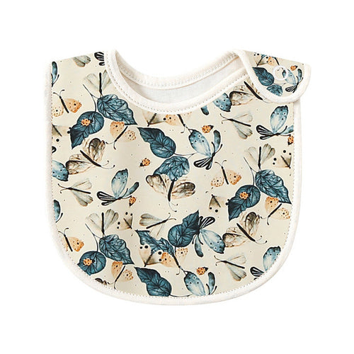 Floral Print Covered Button Design Water Absorbing Bibs
