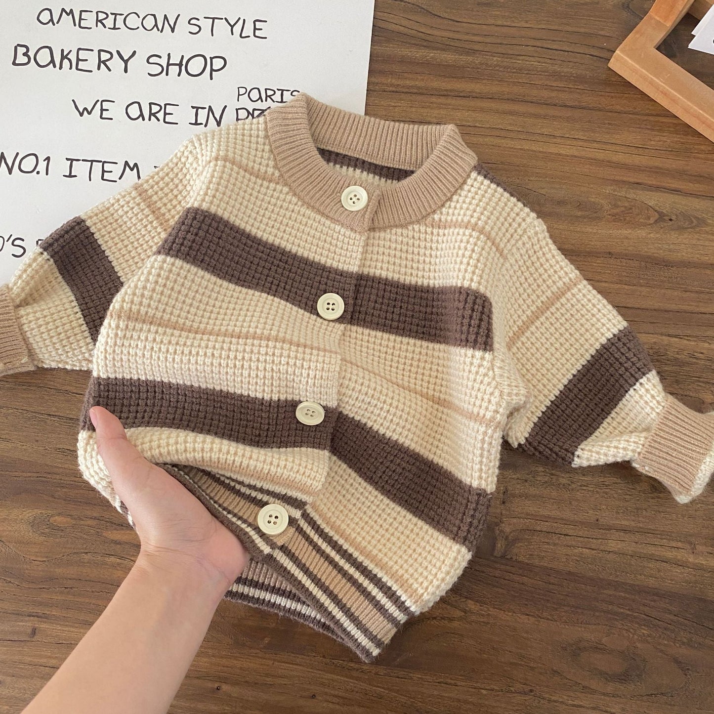 Baby Knit Striped Long Sleeve Set