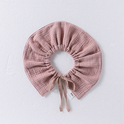 Girls Simple Solid Color Cotton Bib