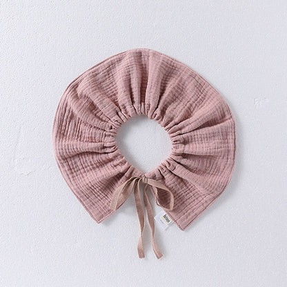 Girls Simple Solid Color Cotton Bib