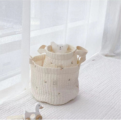 Embroidered Pattern Baby Storage Basket