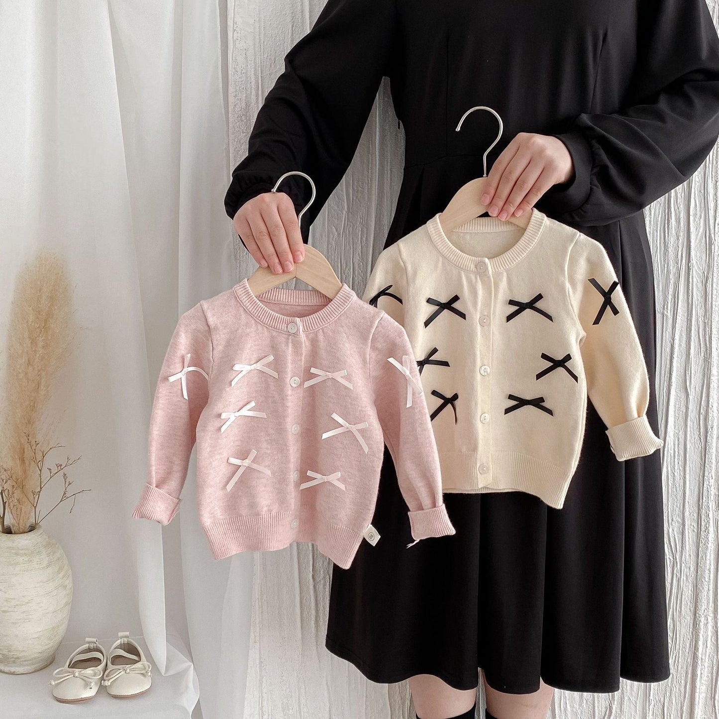 Butterfly-Bows Decorated Long Sleeve Sweater