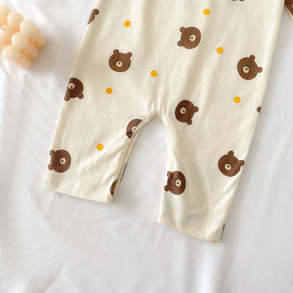 Bear Pattern Long Romper