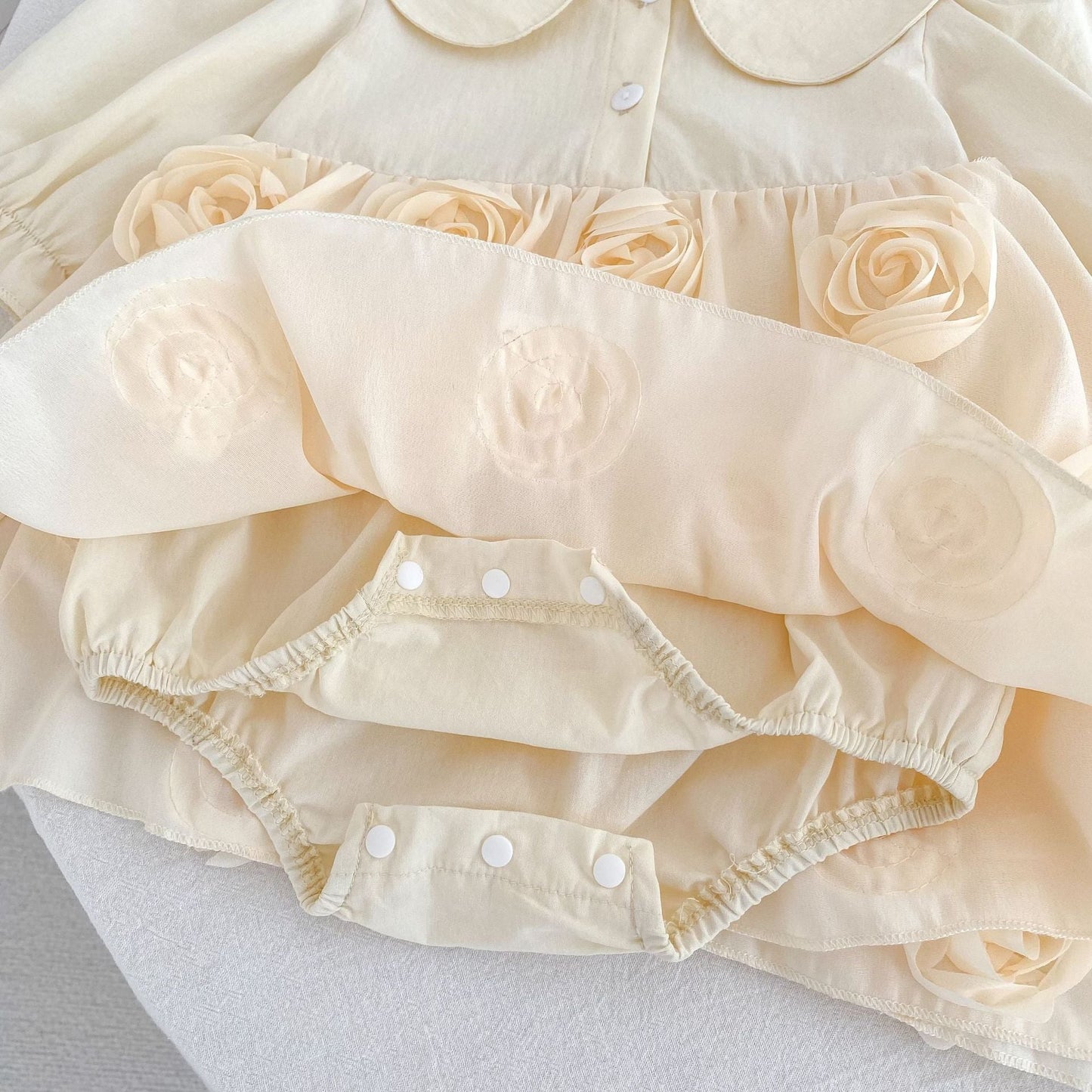 Flowers Pattern Long-Sleeved Peter Pan Collar Dress