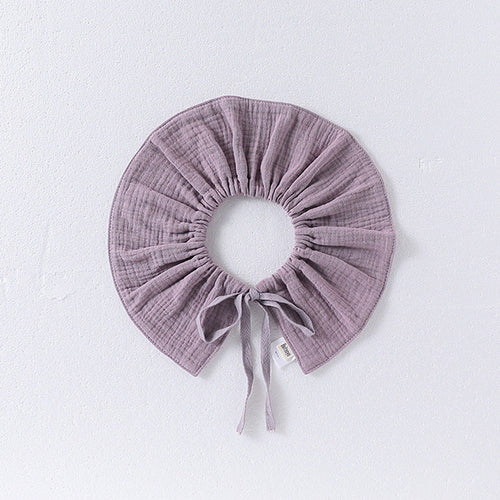 Girls Simple Solid Color Cotton Bib